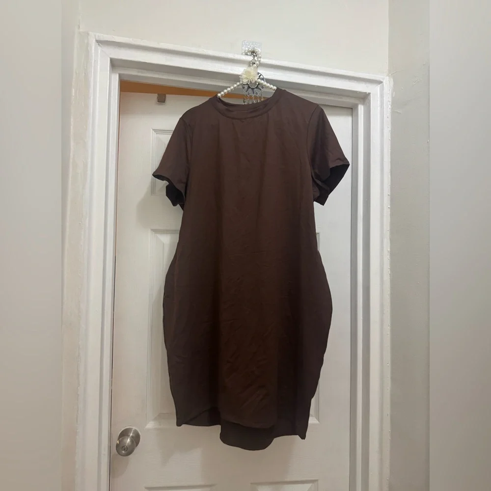 Skims Size 4X Recycled Swim Dress Cocoa Brown CU-DRS-2793 NWT